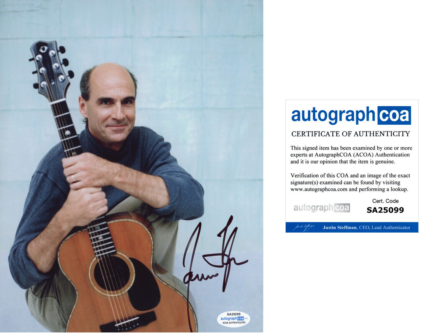 JAMES TAYLOR signed Autographed 8X10 Photo Poster painting - SINGER You've Got A Friend ACOA COA