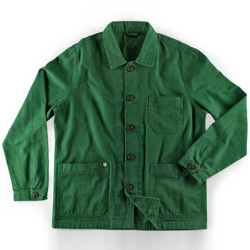 Vintage Dark Green Durable 100% Cotton Canvas Jacket