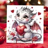 6Pcs Valentines Day Dinosaur Diamond Painting Greeting Card