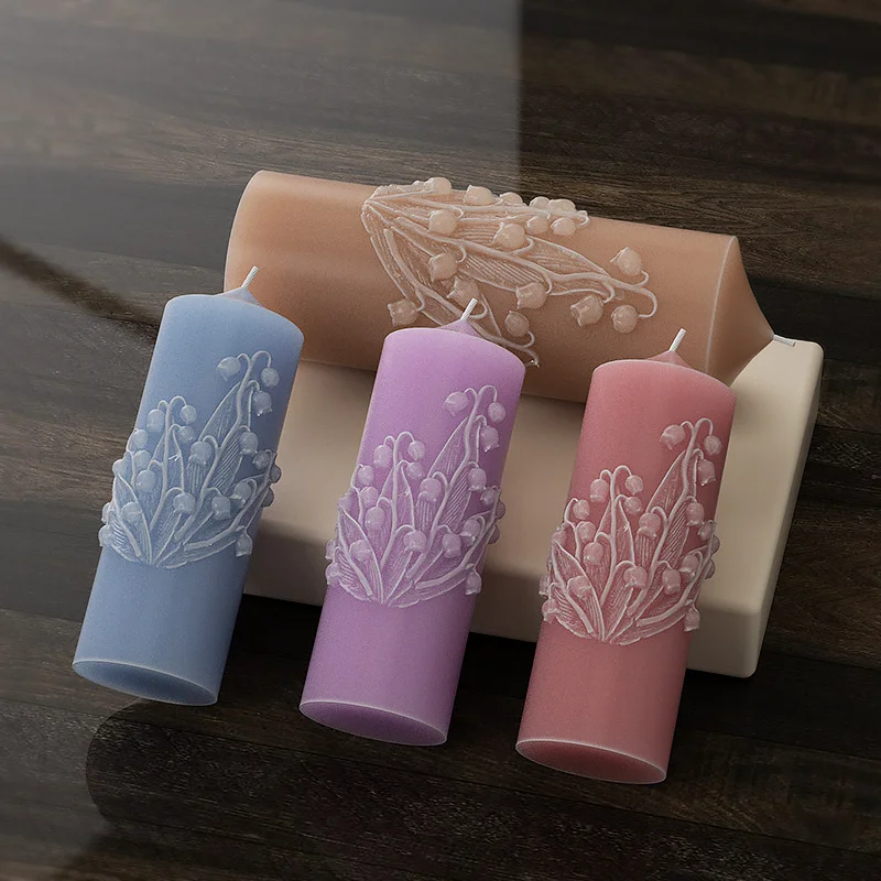 Lily Of The Valley Cylindrical Scented Candle Ornaments Silicone Mold