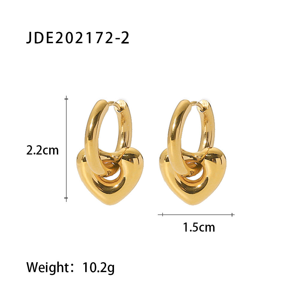 Jie Ding Stainless Steel Geometric Earrings Niche Ins Earrings Titanium Steel Earrings Earrings