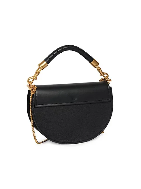 Chlo&eacute; Marcie Leather Top Handle Saddle Bag