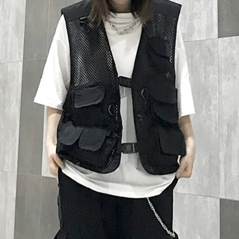 INS tide brand street hip-hop function wind tactics summer mesh men and women vest vest outdoor multi-pocket vest Techwear Shop