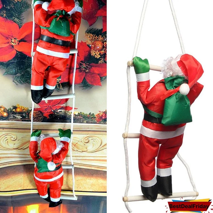 New Christmas Santa Claus Climbing On Rope Ladder Xmas Trees Hanging Ornament For Party Door Decor