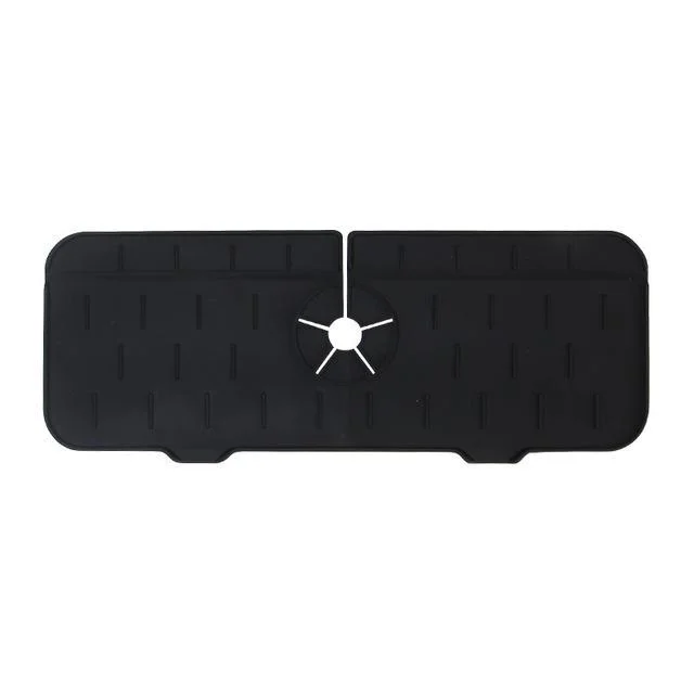 Kitchen Silicone Faucet Mat Flower Sink Splash Pad Drain Pad Bathroom Countertop Protector Quick Dry Tray