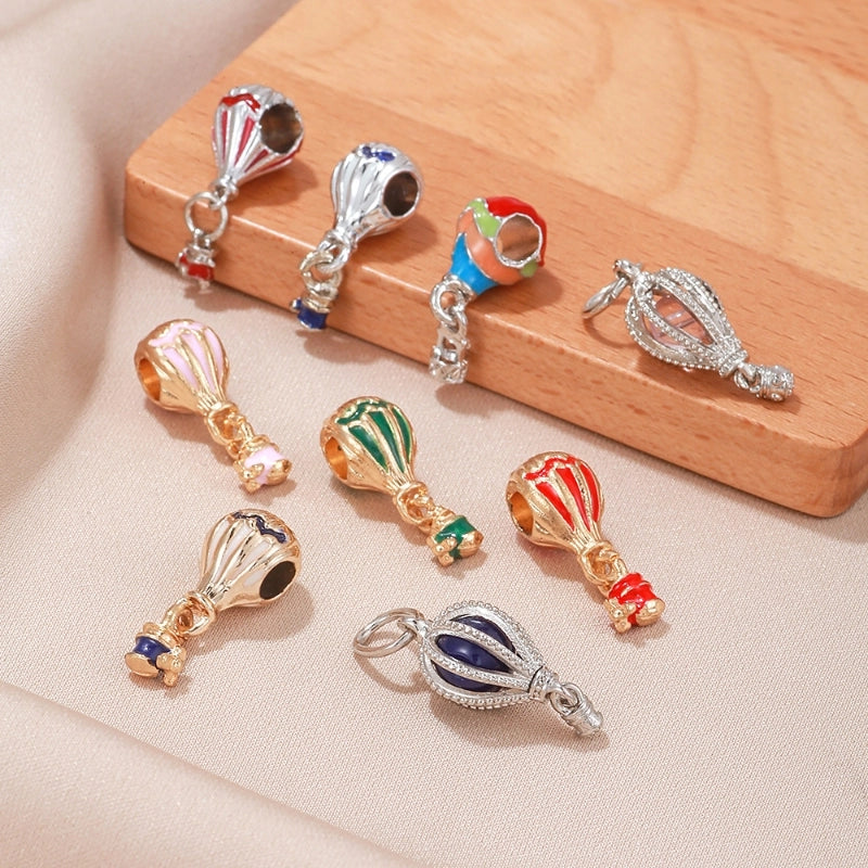 5 PCS/Package 8.5*22.7mm Hole 5~5.9mm Alloy Hot Air Balloon Pendant Beads