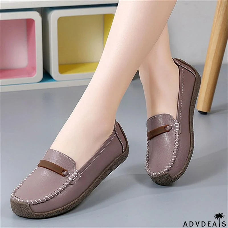 Women's Spring Summer Soft Soled Mother Round Toe Flat Shoes