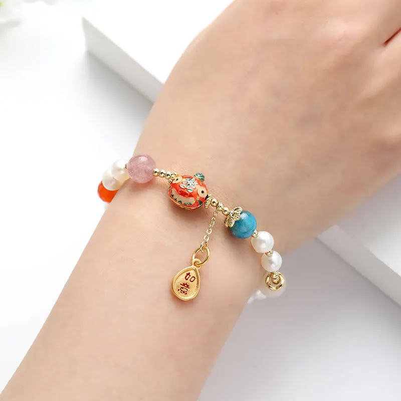 Natural Freshwater Pearl Crystal Bracelet
