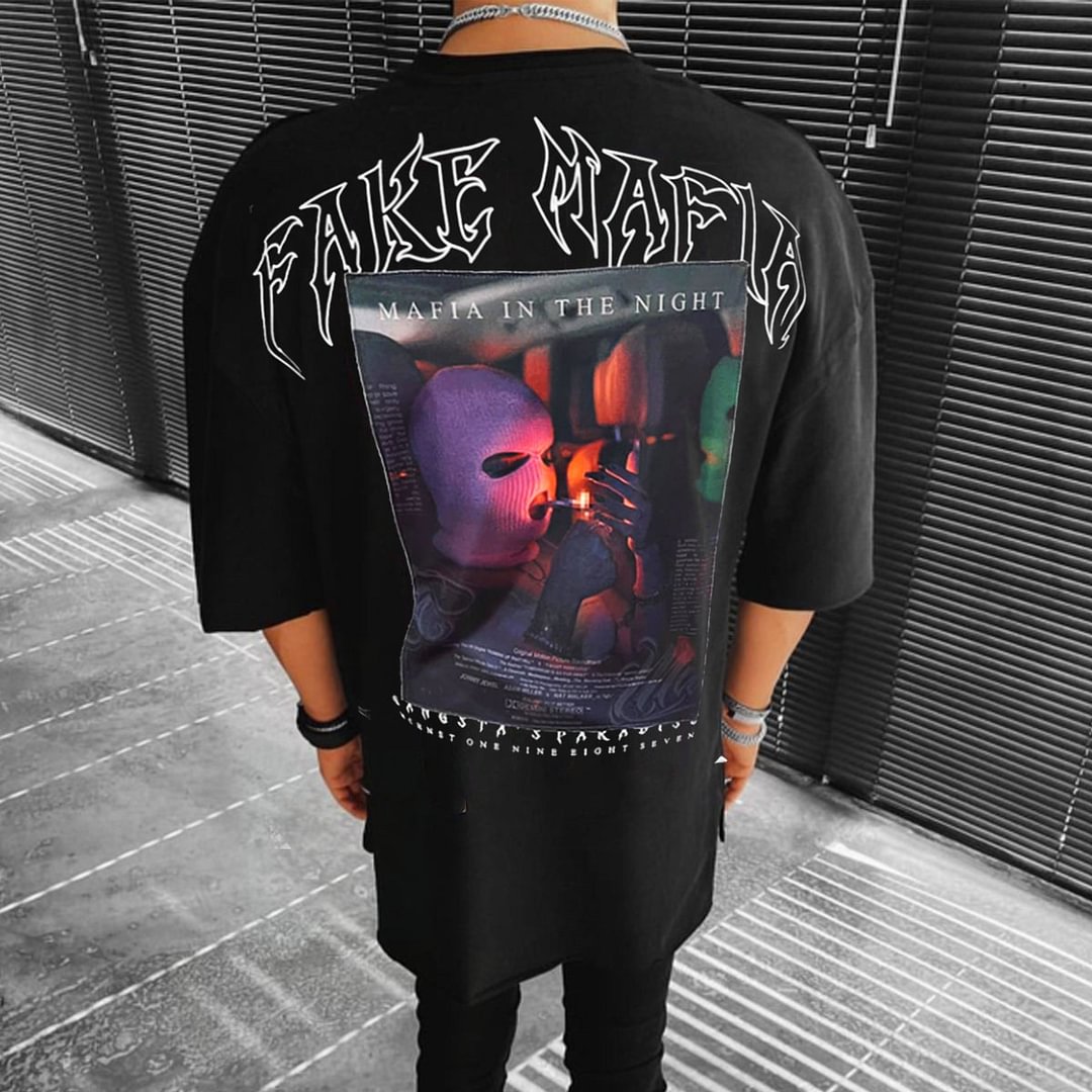Men's Oversized Fashion Print T-Shirt、、URBENIE