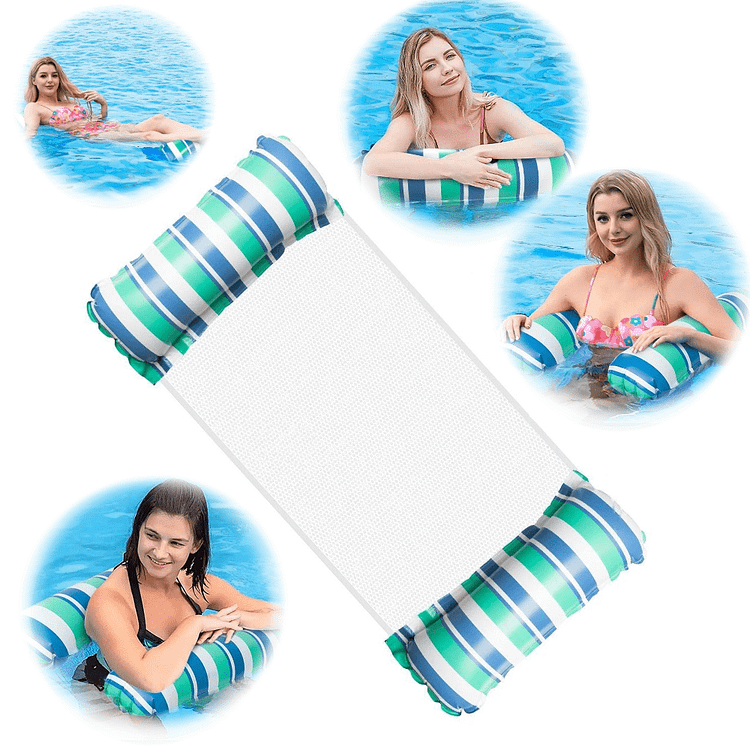 4-in-1 Pool Hammock, Inflatable Pool Chair Float, Water Hammock Non-Stick PVC Material, Adults And Child Vacation Fun and Rest