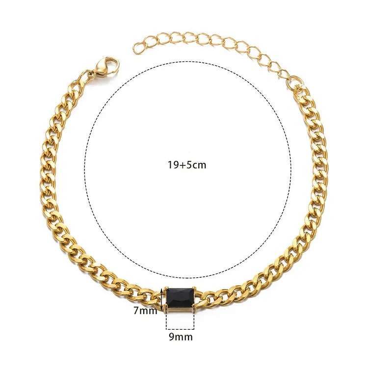 Fulaigao Gold Color Stainless Steel Anklets Bracelet For Women Men Bracelet Cuban Ankle Chain Geometric Jewelry Accessories