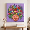 Framed Purple Vase -  DIY Button Art Painting Kit for Creativity DIY Pearl Dot Crafts for Gift Home Wall Decor 30*30CM