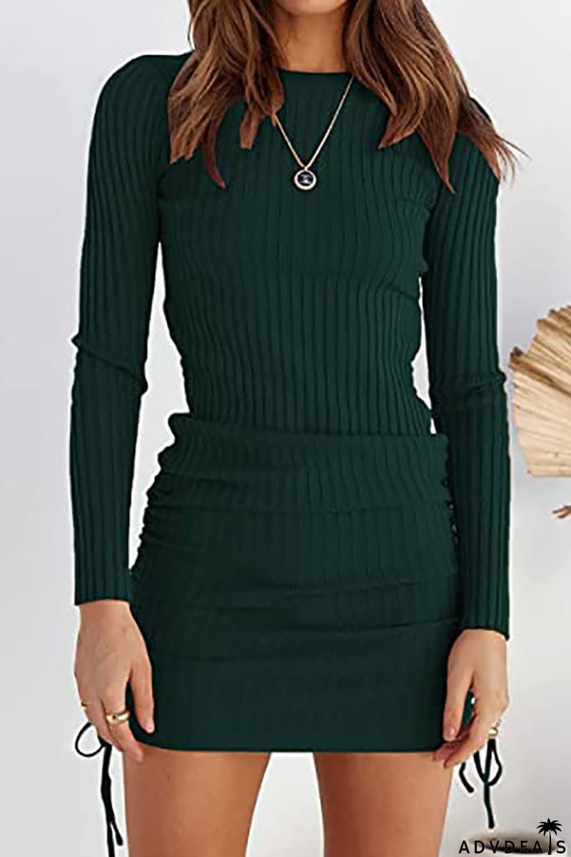 No Turning Back Drawstring Mini Dress