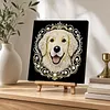 DIY Pearl Painting Dog for Home Wall Decor with Frame(30x30cm)