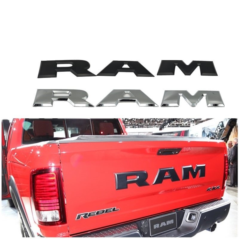 Tailgate 3D RAM For 2014&UP Ram 1500 2500 3500 Tailgate Letters Emblem Decal ABS Inserts  dxncar