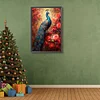 (Grande Taille) Paon et fleur rouge-plein diamant rond peinture-40 * 60cm