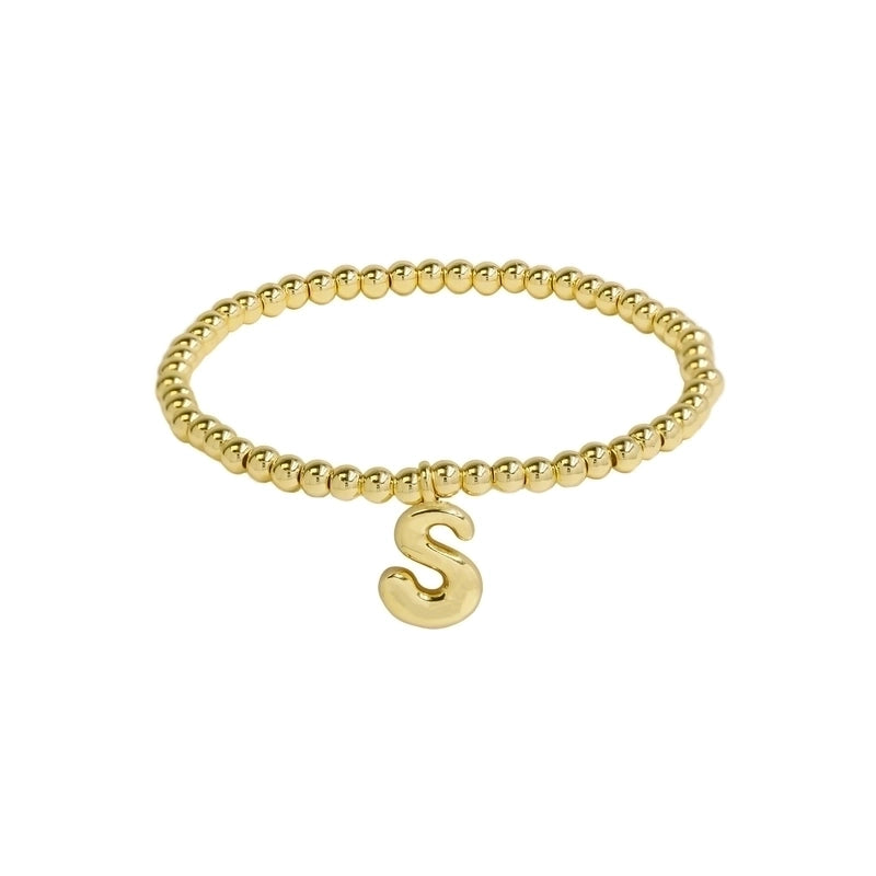 Hot Sale 18K Brass Glossy 26 English Letters Copper Bead Filament Adjustable Fashion Bracelet