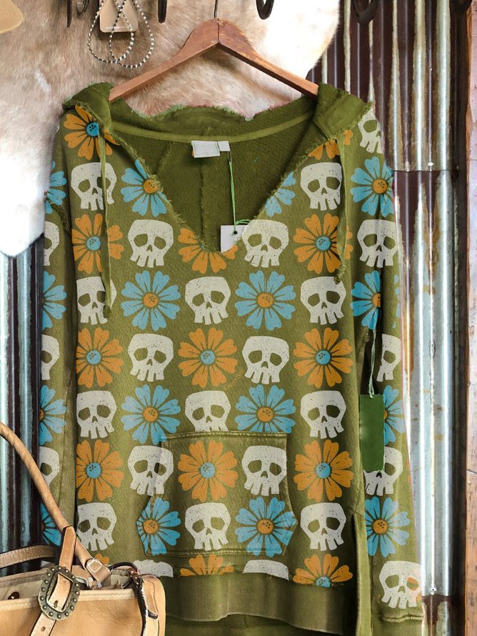 Personalized Sunflower Print Long Sleeve Hoodie Zaesvini