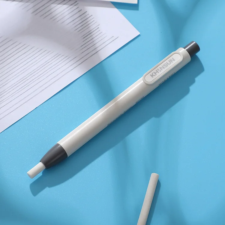 Journalsay 1pc Simple Creative Pen Shaped Protable Press Refillable Eraser 