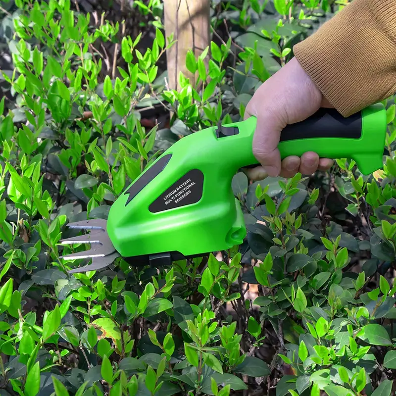 cordless battery powered rechargeable 2 in 1 electric hand held grass shear hedge trimmer perfect for garden lawn care details 6