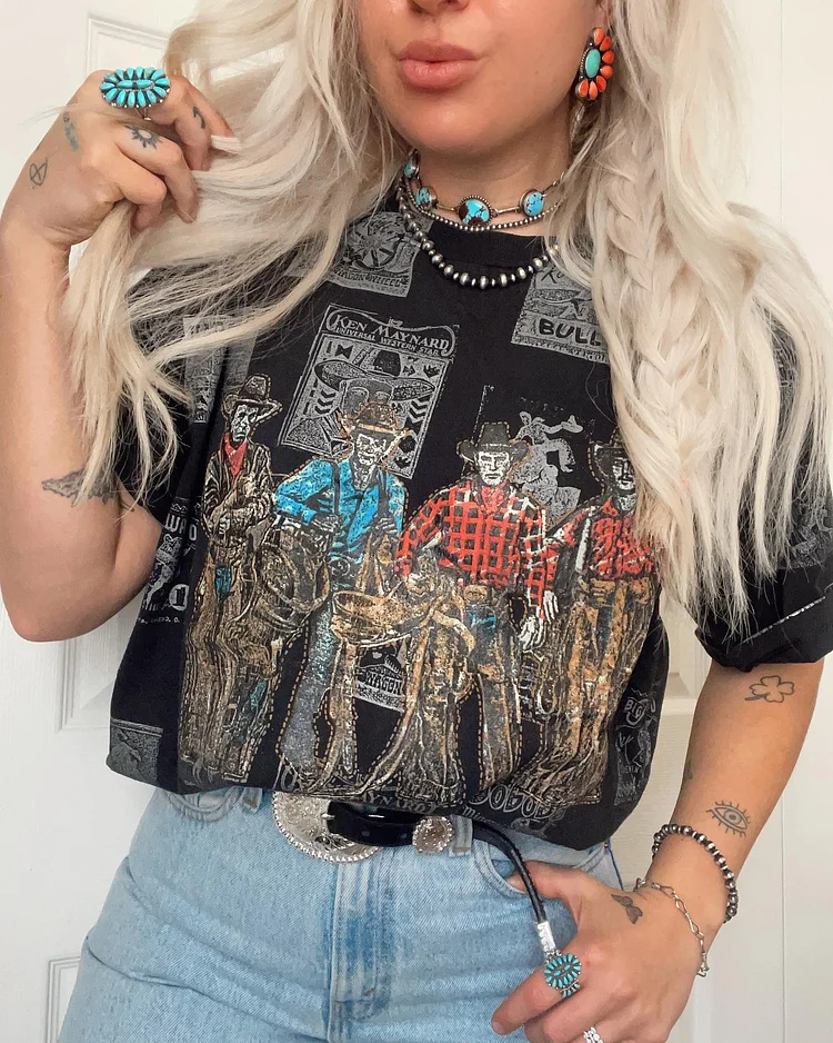 Vintage Cowboy Short Sleeve Top
