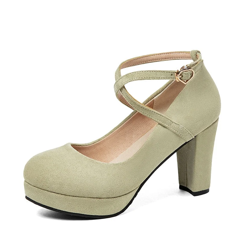 Gdgydh Cross-tied High Heels Shoes Pumps For Women 2021 New Spring On Sale Big Size 47 Ladies Black Office Shoes Pink Platform