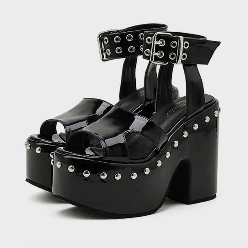 Rivet Platform Sandals
