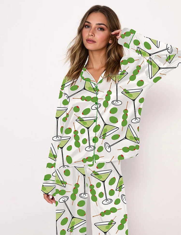 Women's Martini Long Sleeve Pajama Set