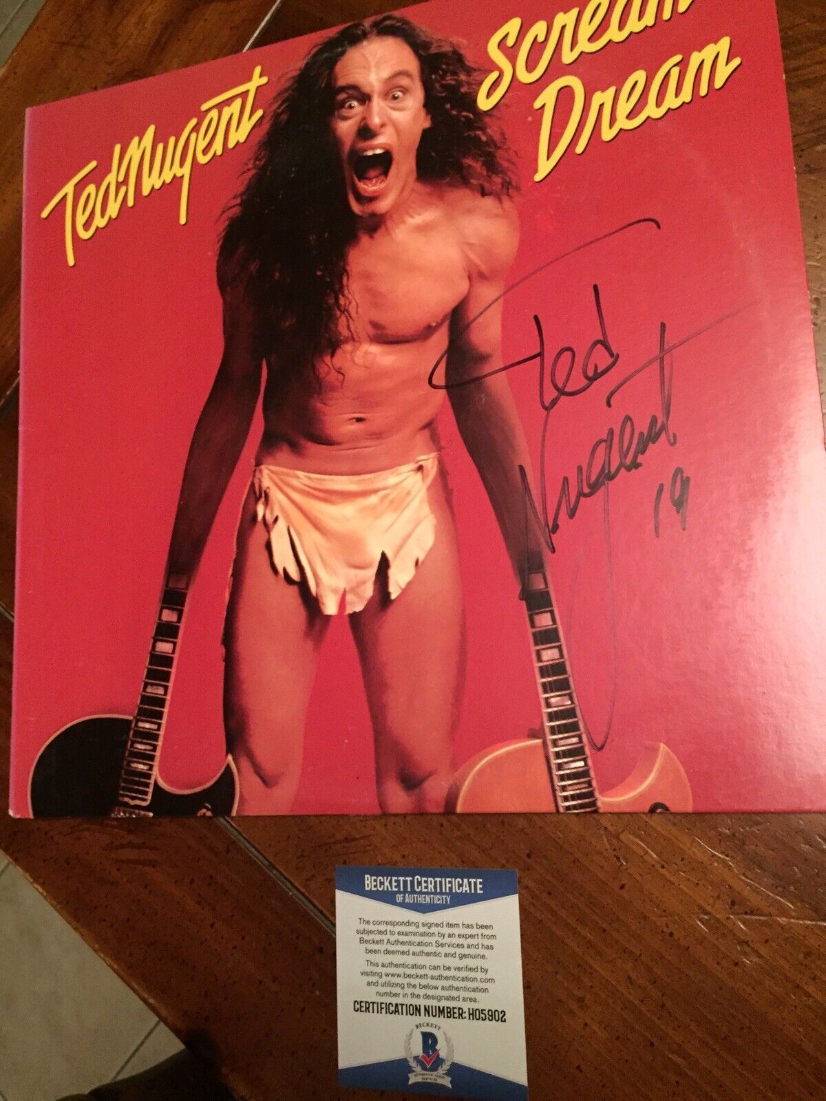 Ted Nuggent Signed Vinyl Beckett Coa