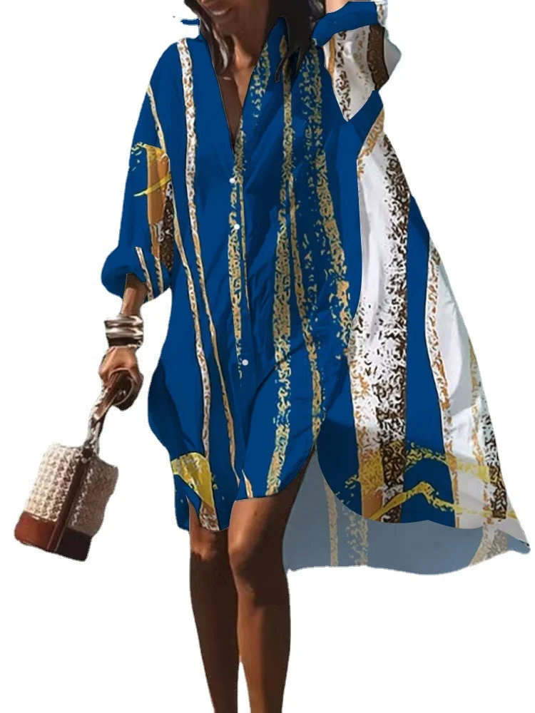 Uveng Popular Wear Loose Digital Printing Long Blouses