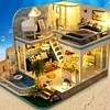 Handmade DIY Miniature Dollhouse Kit with and Furniture