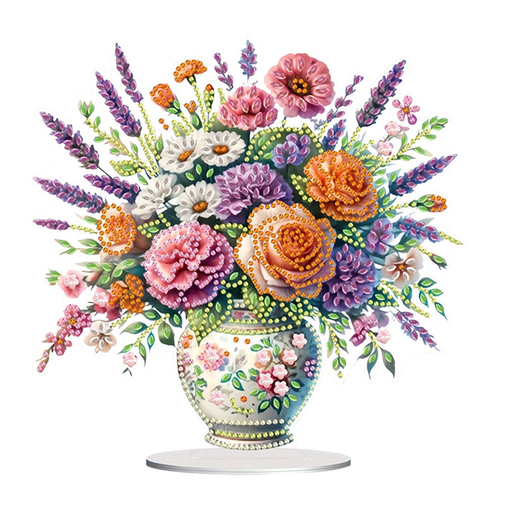 DIY Acrylic Diamond Painting Desktop Tabletop Ornament Flower Bouquet-Guru-buzz