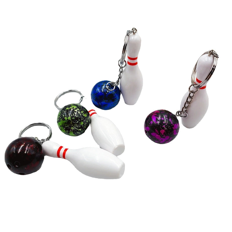 Minimalist Sports Bowling Ball Plastic Unisex Bag Pendant Keychain
