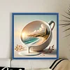 Water Cup Scenery - Seaside-11CT Stamped Cross Stitch 45*45cm/17.72*17.72in