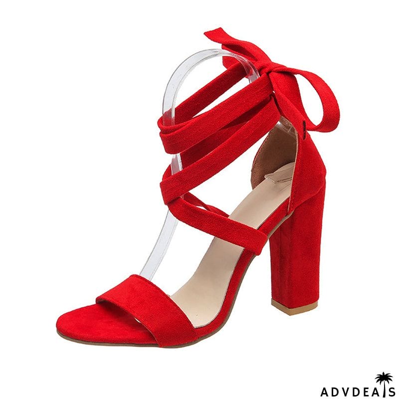 Sexy Ankle Strap Chunky High Heels Wedding Ladies Dress Sandals