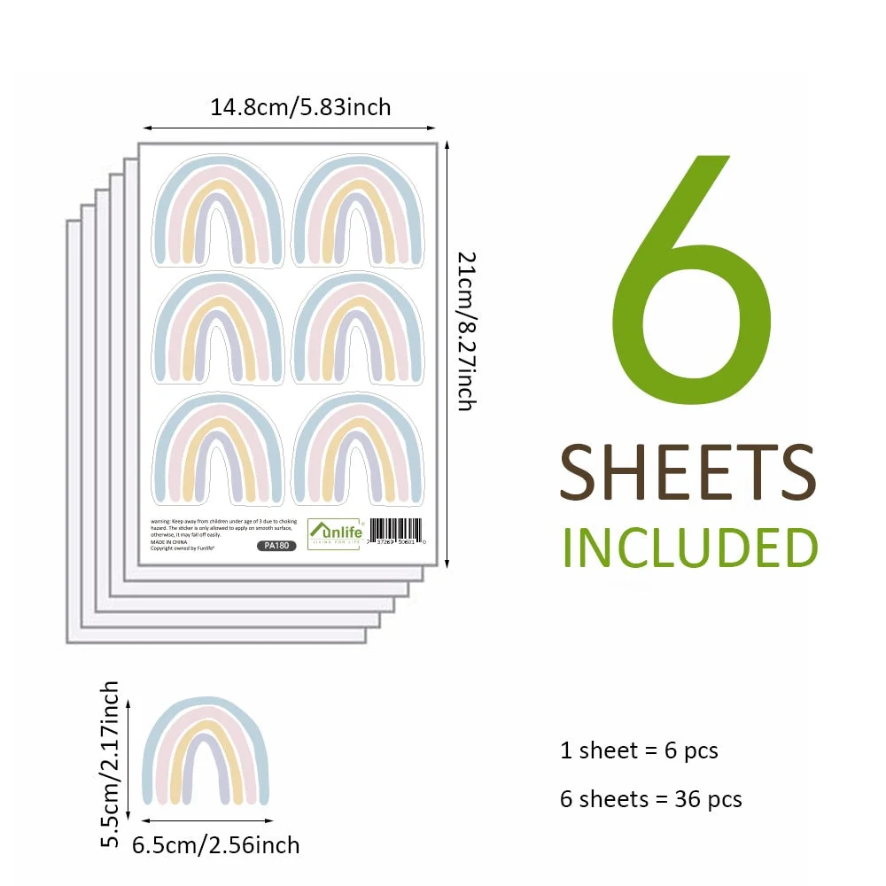 Rainbow Wallpaper On The Wall Stickers For Children's Room Ornaments Baby Room Stencils For Walls For Vinyls Decorative