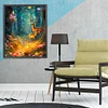 (US Only)Partial AB Diamond Painting - Full Round Drill - Fawn and Dream Forest (Canvas|45*55cm)
