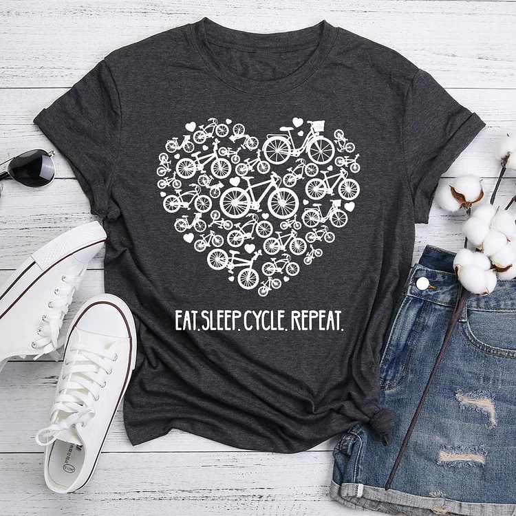 Bicycle motif mountain bike heart funny  T-Shirt Tee-05699-Annaletters