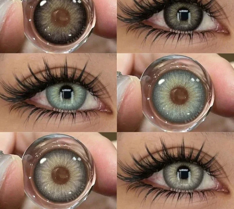 Sdrawing 1Pair Natural Colored Lenses for Eyes Fashion Blue Lenses Gray Contact Lenses Black Lense Colored Pupils for Eyes Yearly