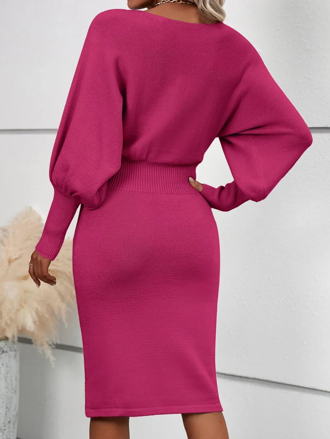 Nigikala Nigikala And Winter Knitted Dress Sexy Solid Color Bag Hip Dress Temperament Thin Sweater Knitted Dress Girl