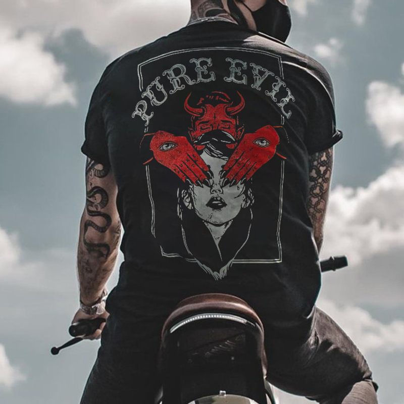 Uprandy Personalized Devil Print Black T-Shirt -  UPRANDY