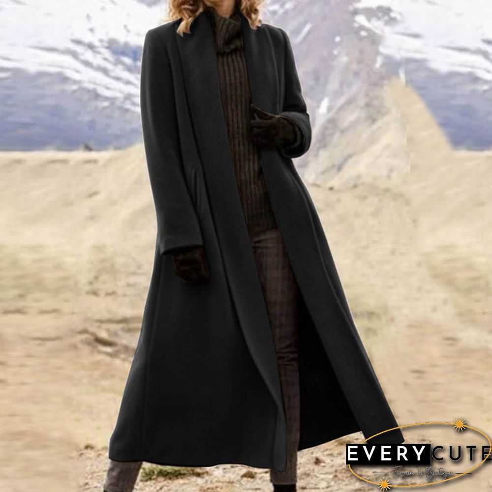 Women's Fashion Winter Warm Long Sleeve Trench Coats Cardigan Long Jackets Blazers Overcoats Outerwear Veste Femme S-5XL