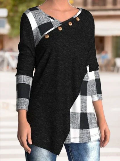 Color Block Square Neck Regular Fit Tops