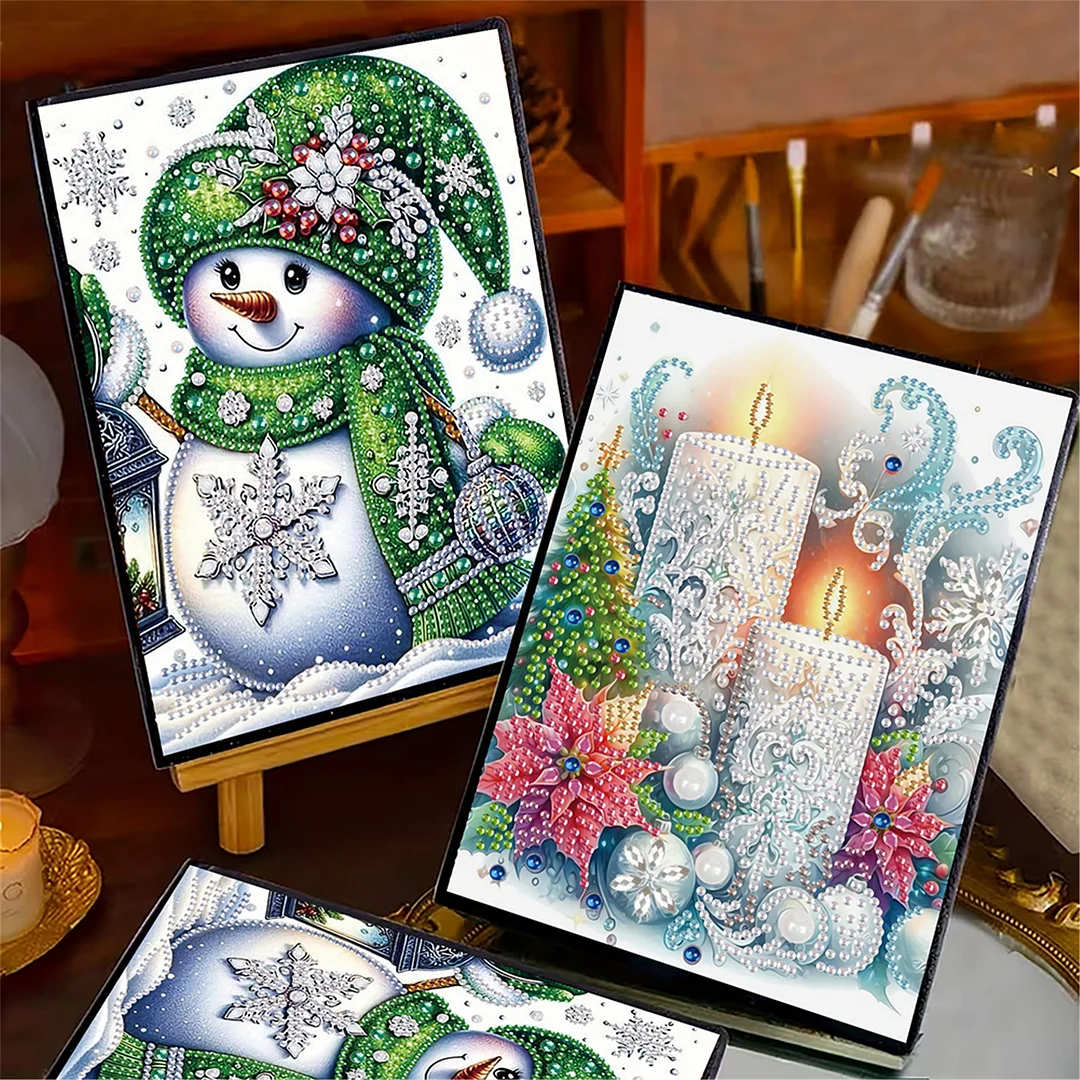 2pcs Snow Season Partial DIY 50 Pages A5 Diamond Painting Notebook for Study