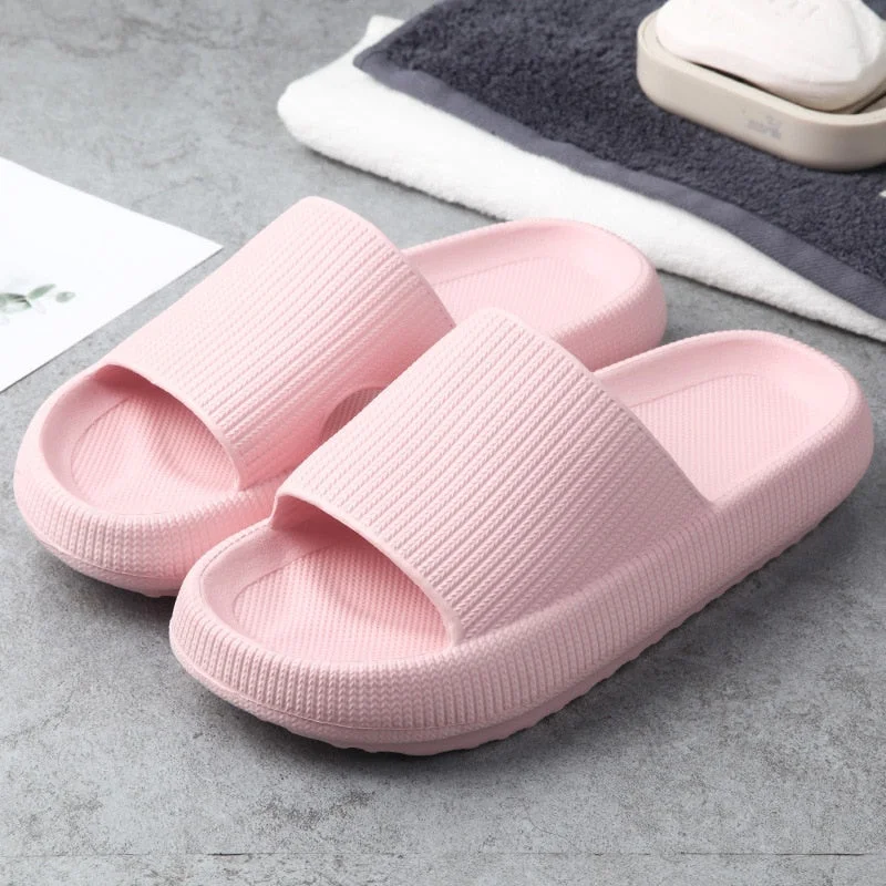 Women Thick Platform Slippers Indoor Bathroom Slipper Soft Eva Anti-Slip Couples Home Floor Slides Ladies Summer Shoes