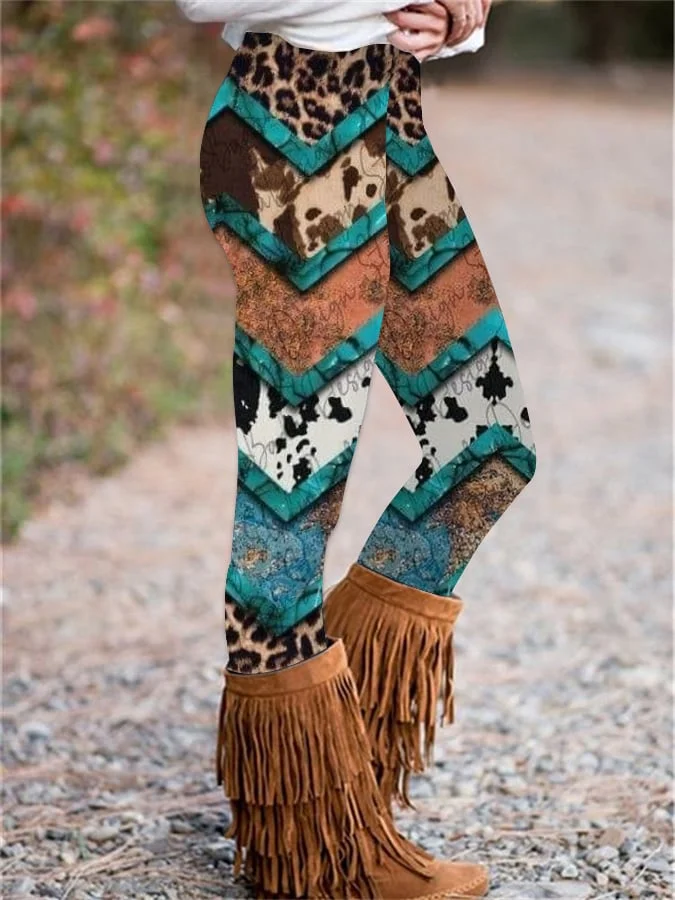 Western Print Skinny Stretch Leggings