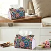 Flower Gem DIY PU Diamond Painting Tissue Box Kit Desktop Tissue Holder with Rhinestone Diamond Desk Decorative Tissue Box for Adults Desktop Storage Organizer