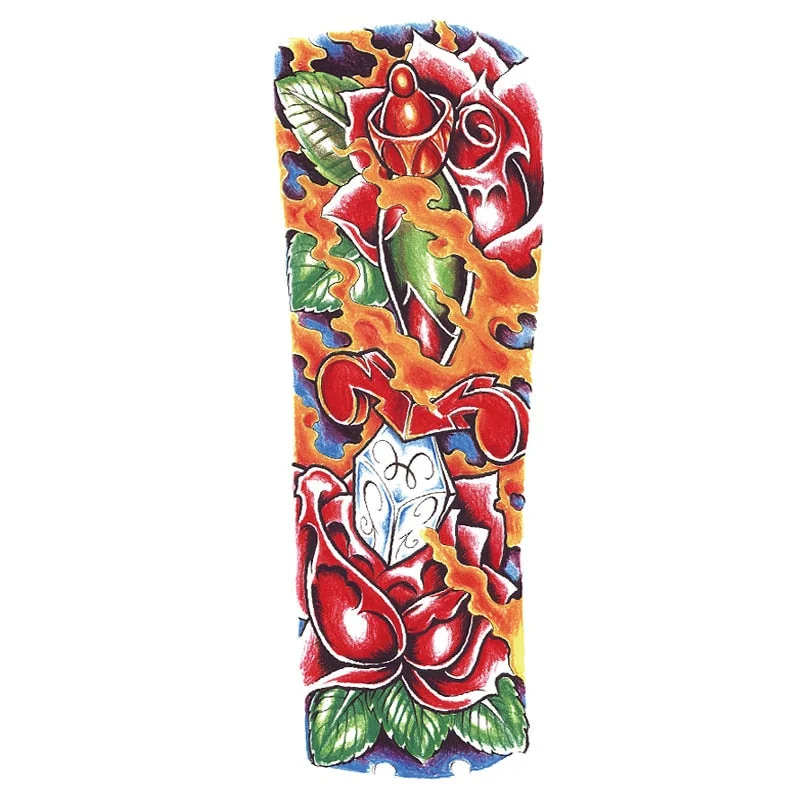 Body Art Arm Fake Sleeve Tattoos For Men Waterproof Wolf Tiger Chinese Dragon Sticker Temporary Fox Tattoo Waterproof Sleeves 303