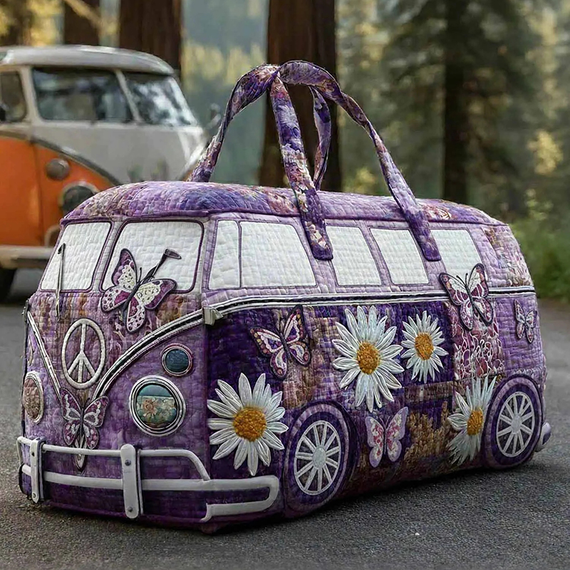 Hippie Van Quilted Duffle Bag elevenforest