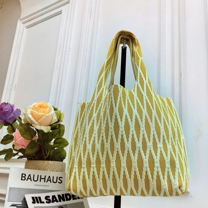 Women’s Large Polyester Letter Color Block Streetwear Square Open Shoulder Bag